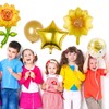 BIEUFBJI Sunflower Birthday Balloons Aluminum Foil Sunflower Shaped Mylar Balloons