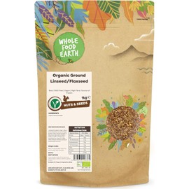 Wholefood Earth Organic Ground Linseed (Flaxseed) – Raw, GMO-Free, High-Fiber, Protein-Rich, Vegan [1kg]