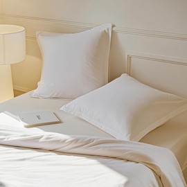 Simple&Opulence Linen Euro Sham Covers Set of 2, 26x26 Decorative Cotton Flax Blend Throw Pillow Cover Farmhouse Pillow Shams for Chair Couch Sofa Bedroom Living Room Home Decor, White