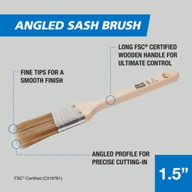 Harris Trade Angled Sash Brush 1.5", Natural
