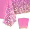 Jepeux 2 Packaging Pink and Gold Plastic Tablecloth, 54 inch