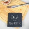 eBuyGB Engraved Drinks Slate Coaster, Tea-Riffic, Fathers Day, Dad Birthday