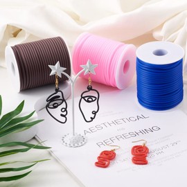 16.4 Yards Hollow 4mm PVC Pipe Rubber Tube Cord Hollow Rubber Tubing Knitting Barber Cord for DIY Craft Beading Necklace Bracelet Jewelry Making, Royal Blue