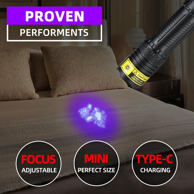 DARKBEAM UV Flashlight 395nm Black Light, Mini but Powerful Blacklight