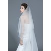 BEAUTELICATE Bridal Wedding Veil Drop Blusher Veil 2 Tier Cut