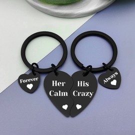 Couple Keychain for Boyfriend and Girlfriend Couple Gift for Him and Her Anniversary Keychain for Husband Wife His and Her Gift for Women Men Wedding Valentines Day Birthday Gifts form Wife Girlfriend