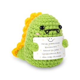 Herr Ozean Mini Dinosaur Gift, Lucky Charm Exam, Student Gadgets, Cute Crochet Animal, Encouragement of Kids, Birthday Gift for Friends, Son Daughter