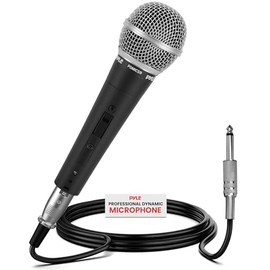 Pyle PDMIC59 - Micrófono vocal dinámico profesional, micrófono de mano dinámico cardioide unidireccional con interruptor de encendido/apagado, incluye