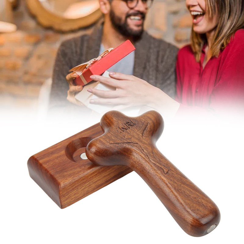 Wood Cross Tabletop Decor Hand Crafted Surface Polishing Sturdy Durable