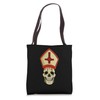 Devil Worship Satanic Pope Bishop Skull Tote Bag