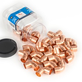 (Pack of 25) EFIELD 3/4" C X C Short Radius Copper 90 Degree Elbow, LF Copper Plumbing Fittings with Sweat Solder Connection, Pro Pack