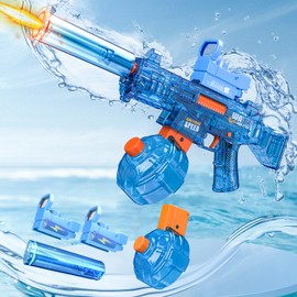 Electric Water Gun, Automatic Squirt Guns One-Button Up to 36 FT Range,Auto Water Suction 350CC Super Water Blaster for Kids Adults Swimming Pool Beach Party Games Outdoor Water Fighting Shooting Game