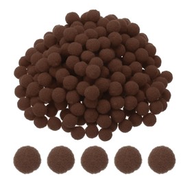 PATIKIL 0.4inch Pom Poms for Crafts, 500pcs Small Pompoms for Crafts Mini Puff Balls Bulk High Elasticity Fuzzy Balls for Hats Christmas Art DIY, Brown