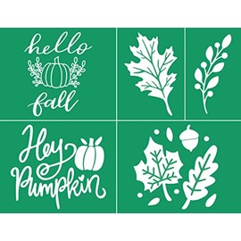 DGAGA Fall Silk Screen Stencils Reusable Self Adhesive Chalk Mesh Stencils Autumn Silkscreen Transfers for Painting on Wood,Craft,DIY Farmhouse Signs Screenprinting Starter Kit for Chalk Paste
