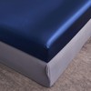 JHCHMX Satin Navy Blue Fitted Sheets Single Bed,Deep Pocket Soft