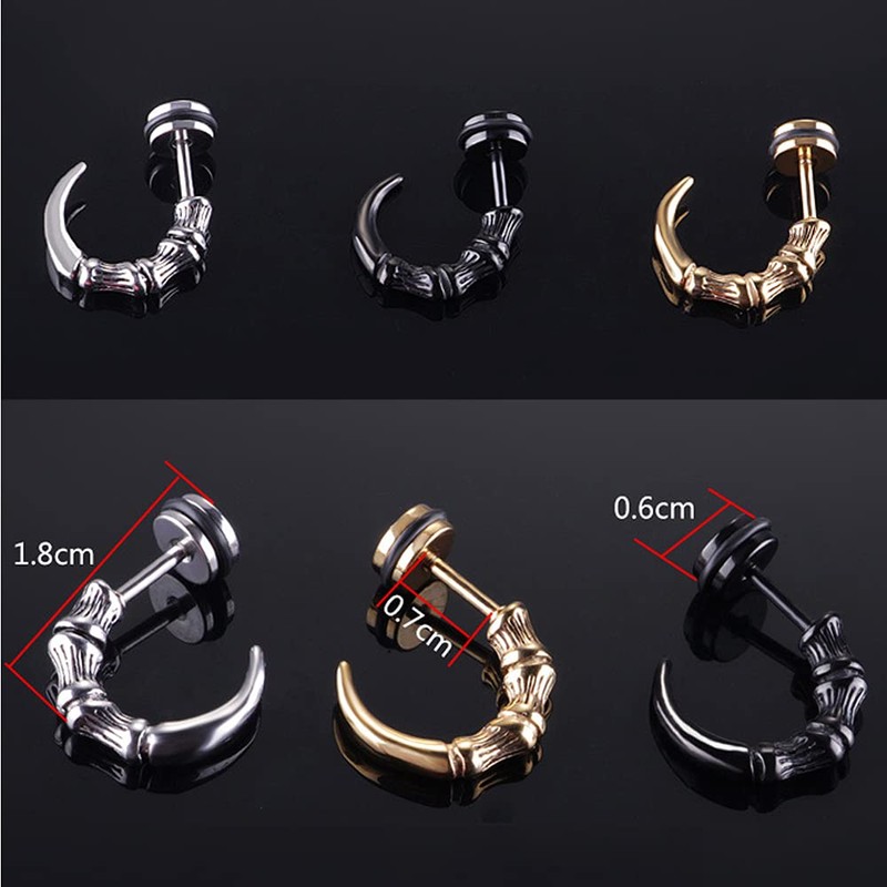 Dragon Claw Earrings For Men Stainless Steel Cool Punk Edgy