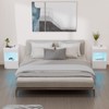 HOMMPA Open Shelf LED Nightstand with Charging Station 2 Drawers