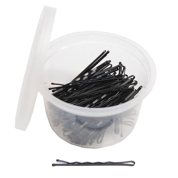 Bobby Pins Black, 2 Inches Smooth Finish Bun Hair Pins Clips for Women Girls Kids Great for All Hair Types (100 Count, Black)