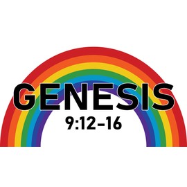 Rainbow Genesis 9:12-16 Sticker 4x7 Bible Christian Pride Stickers