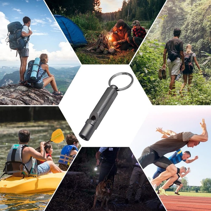 Emergency Whistle, 120db Waterproof Titanium Whistle With Key Ring Attachment