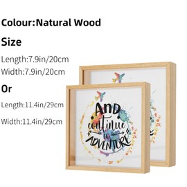 8x8 Ticket Shadow Box 'and Continue The Adventure' Decorative Memento Frame with Loading Slot - for Sports, Concert, Movie Stub, Travel Keepsake