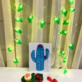 Riaxuebiy Cactus String Lights Mexico Style House Decor 9.8ft 20LED Fairy Light for Party Home Garden Patio Tree Decoration (Cactus, USB Power)
