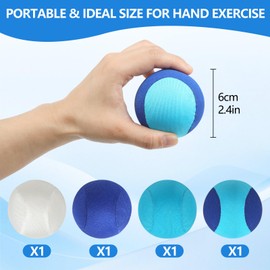 ZCOINS 4 Pcs Stress Balls for Adults, 6CM Grip Balls for Hand Strengthening, Hand Exercise, Squeeze, Stress Relief, Soft, Medium, Hard