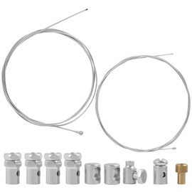 2 pieces 2 m motorcycle universal cable repair kit, universal repair kit, throttle cable, gear cable, clutch cable for bicycle, scooter, moped and moped, including 9 x nipples for versatile