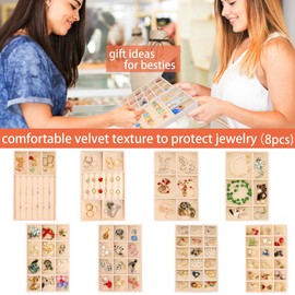 7Color Sky Jewelry Organizer Drawer 8 Set Jewelry Boxes Velvet Jewelry Drawer Organizer Stackable Jewelry Tray for Earring Necklace Display