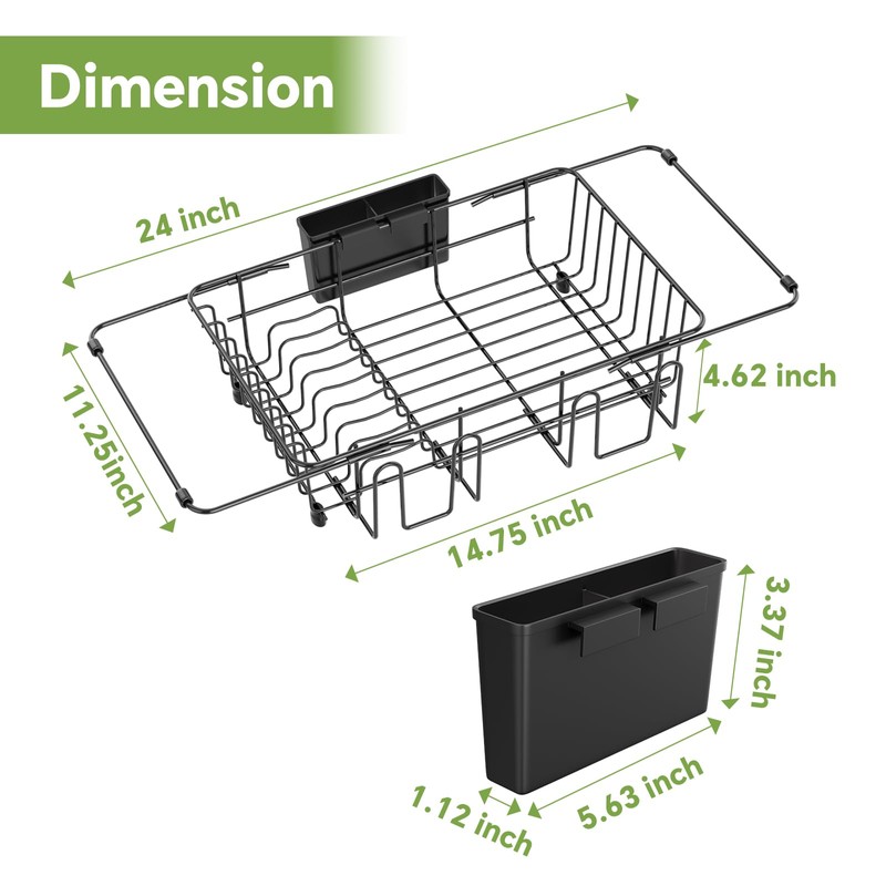 Simple Trending Expandable Dish Drying Rack in Sink, Adjustable Dish