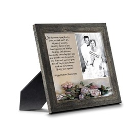 Crossroads Home Décor 60th Anniversary Picture Frame Parents - 60th Anniversary Decorations, 60 Anniversary for Grandparents, 60th Wedding Anniversary Card for Parents, Diamond Anniversary, 6782BW