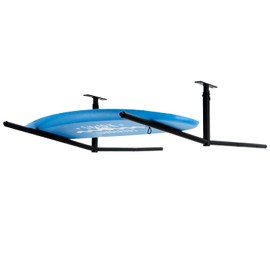 MyGift Set of 2 Garage Ceiling Mounted Industrial Metal SUP and Surfboards Adjustable Storage Rack, Space Saving Hanging Ladder Holder Rack