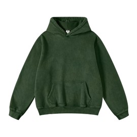 Hatant Oversized Hoodie Sweatshirts for Men Couples Heavyweight Hoodies Pullover Vintage Acid Wash Sweaters Hoodies with Pocket Men's Fashion Hoodies Sweatshirts Fall 2024Dark Green-M