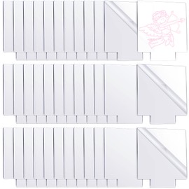 36 Pcs 2 mm Acrylic Sheet Clear Cast for LED Light Base, Thick Acrylic Blanks with Double Sided Protective 5.9'' x 5.1'' Plastic Glass Board for Signs DIY Display Projects Craft (Square)