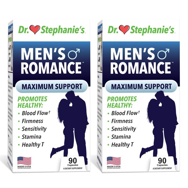 Pharmaganics Dr. Stephanie's Men Romance Capsules - Premium Male Supplement for Vitality, Blood Flow, Healthy T, Performance & Endurance Boost - 2 Pack