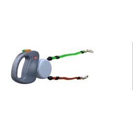 Wigzi - 2025 Edition - 2 Dog Retractable Leash – Featuring Our Incredible Silicone Gel Handle - No Tangle Engineering. Each Dog 50 lb up to 10 ft Distance. Lock and Unlock Easily. Reflective Webbing.