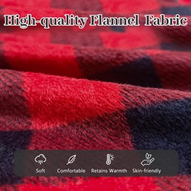 U2SKIIN Womens Flannel Pajama Pants, Soft Plaid Pj Bottoms with Pockets Fleece Lounge Printed Sleepwear Warm（BUFFALO PLAID-RED, L）