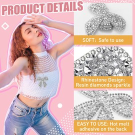 Daifunli Daifunli 24 Pieces Bow Patches Iron on Rhinestone Appliques Patches Bow Knot Iron Sew on Patches Sparkling Crystal Cheer Patches for Clothes Jeans Jackets Bags Backpacks Hats Shoes Decorations Crafts
