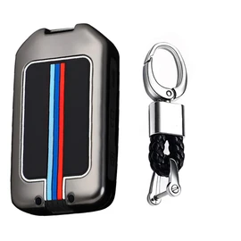 TECART Key Fob Case Protection Shell Accessories Fit For Volvo XC90 XC60 XC40 S60 S90 V90 V60 Polestar 1 T5 T6, A Keychain-black, A keychain-black