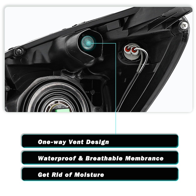 TUSDAR Headlight Assembly Set for 2015-2017 Subaru Outback Halogen Headlamp