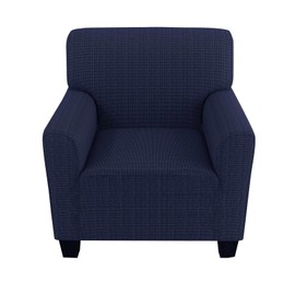 ZNSAYOTX Chair Slipcovers with Arms for Living Room High Stretchy Spandex Pet Friendly Armchair Furniture Protection Covers (Navy Blue, Chair)