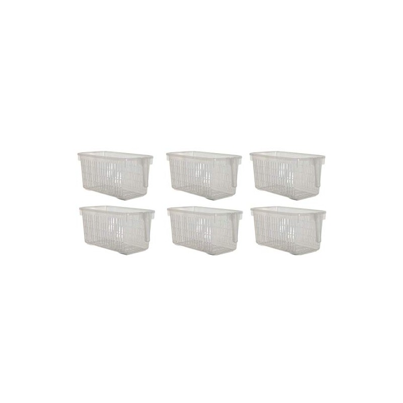 Set Of 6 Clear Storage Caddy Baskets With Handle Easy