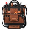 WELKINLAND 22-Pockets Hard Bottom Tool Bag, 14-Inch Waxed Canvas Tools