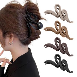 4 Stück Große Haarklammer mit Wellenform, 13cm Haarspangen mit Wellenform, Rutschfestes Haar Jaw Clips für Dickes Dünnes Haar Haarstyling Zubehör für Frauen Mädchen