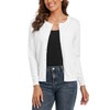 CUNYI Women's Crew Neck Cardigan, White