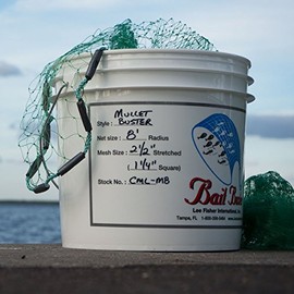 Bait Buster Mullet Cast Nets 1-1/4" Sq. Mesh (6 ft. Radius)