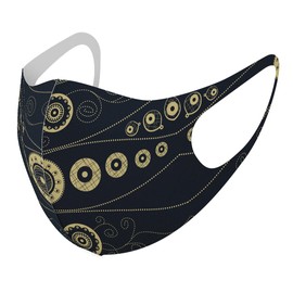 igsticker 000405 Design Mask, Set of 2, Polyester, Washable, Cloth Mask, Unisex, Paisley, Damask, Flowers