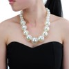 Fashion Single Chain Big Pearl Bib Collar Choker Statement Necklace