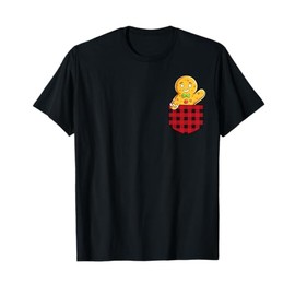 Gingerbread Man In Pocket Funny Christmas Cookie Boys Girls T-Shirt