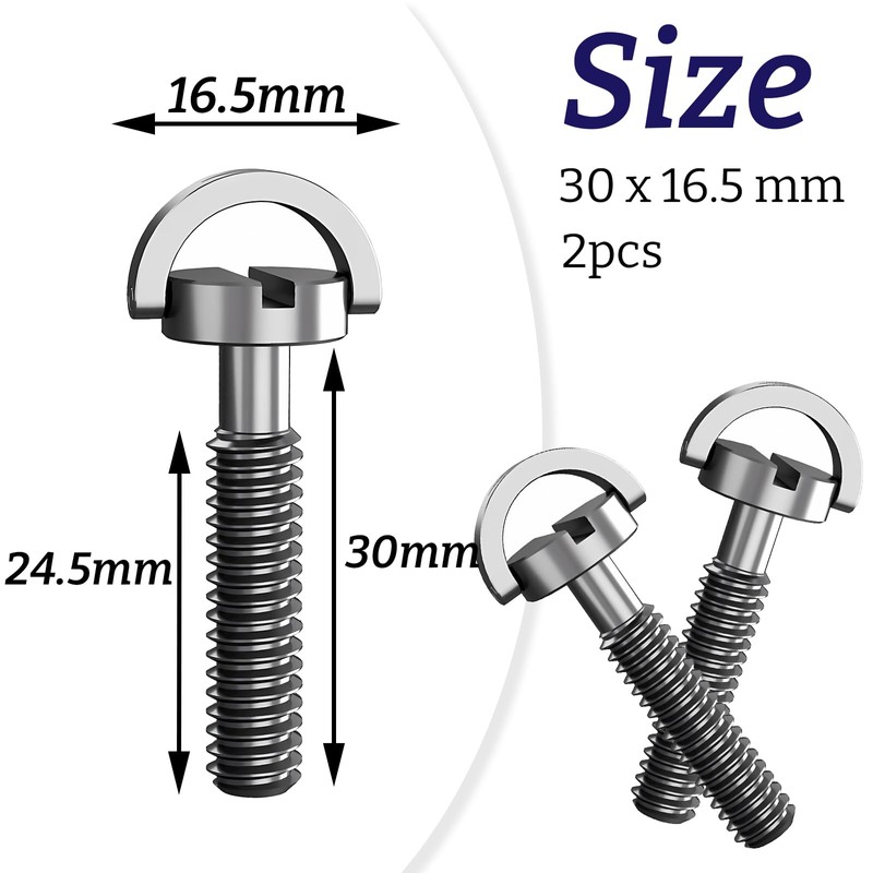 Pack of 2 1/4-20 UNC Stainless Steel Tripod Screws with